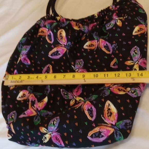 Vintage Steve Madden Black Butterflies circular handle over the Shoulder purse. - Picture 6 of 8